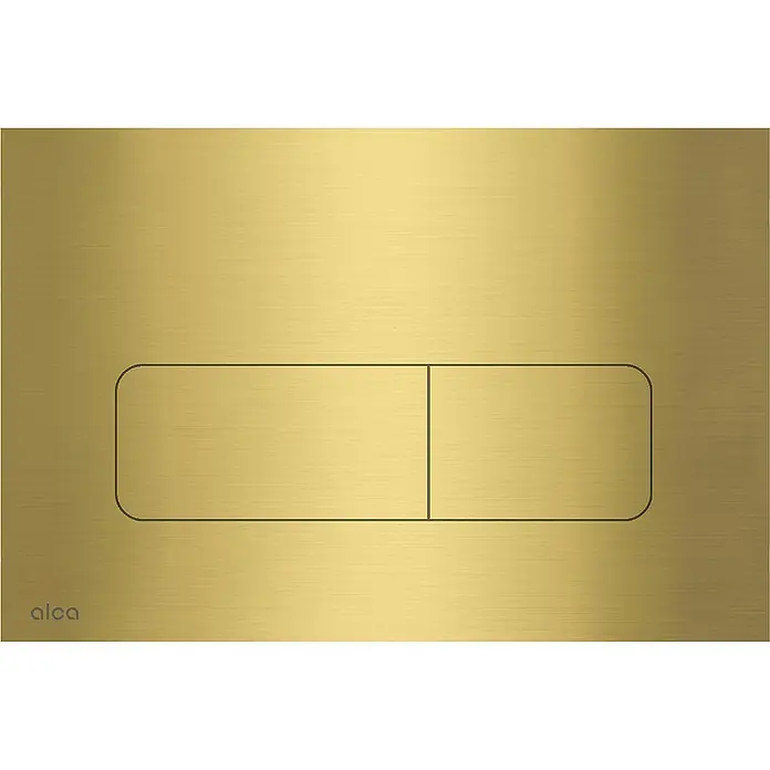 Alcadrain Betätigungsplatte MOON-BRASS - Messing - Gebürstete goldene Doppelspül-WC-Platte mit zwei Spültasten.