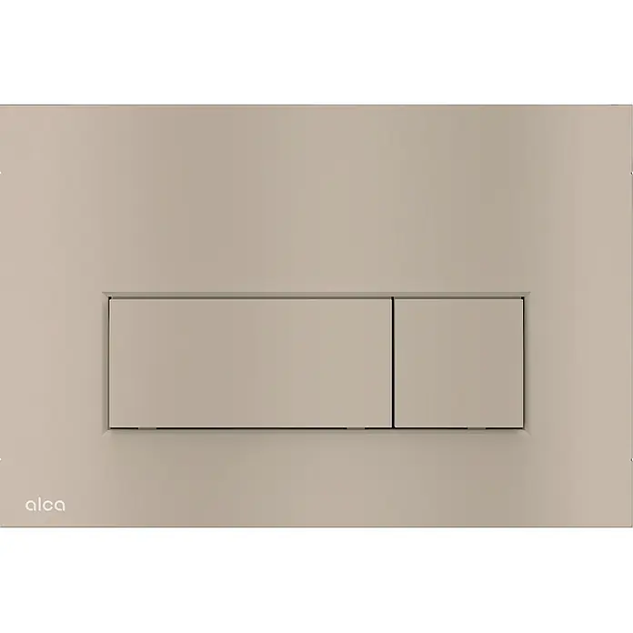 Alcadrain Betätigungsplatte Alcadrain WC - Betätigungsplatte M57-N-M Nickel-Matt - Nickel - Matte beigefarbene WC-Spülplatte mit zwei rechteckigen Tasten von Alca.