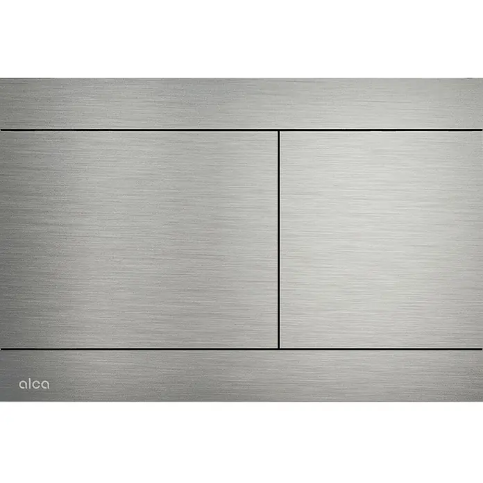 Alcadrain Betätigungsplatte FUN-N-B - Nickel - Gebürstete Metall-WC-Spülplatte mit Dual-Flush-Funktion. Rechteckig, silbergrau.