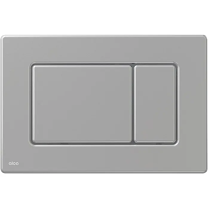 Alcadrain Betätigungsplatte M279 - Metalloptik - Alca Dual-Flush-Toilettendrücker mit großen und kleinen Tasten aus gebürstetem Silber.