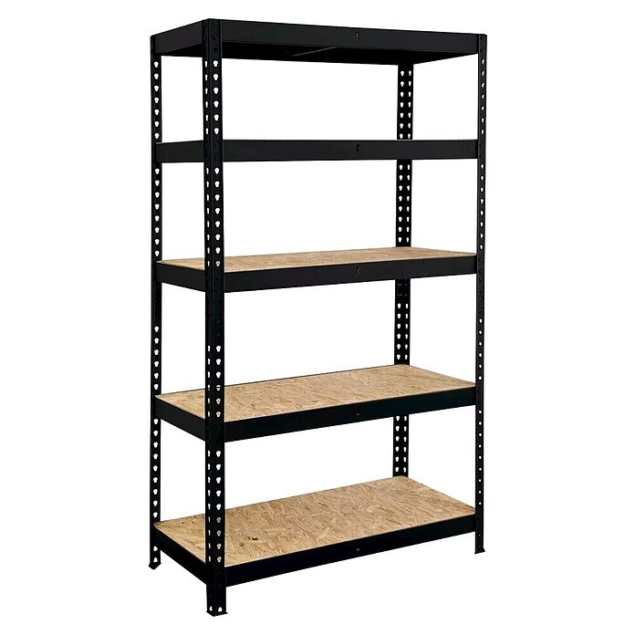 Regalux Metallregal Atlas (H x B x T: 180 x 90 x 40 cm, Traglast pro Boden: 230 kg, Anzahl Böden: 5 Stk., Stecken, Grau) | BAUHAUS