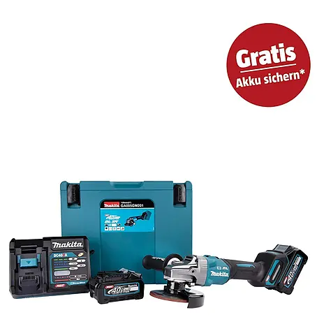 Makita XGT 40V max. Akku-Winkelschleifer GA005GM201