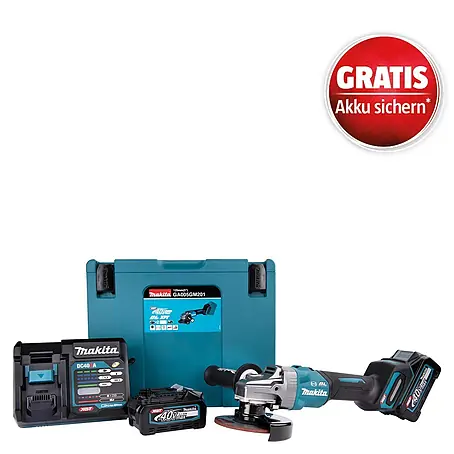 Makita XGT 40V max. Akku-Winkelschleifer GA005GM201