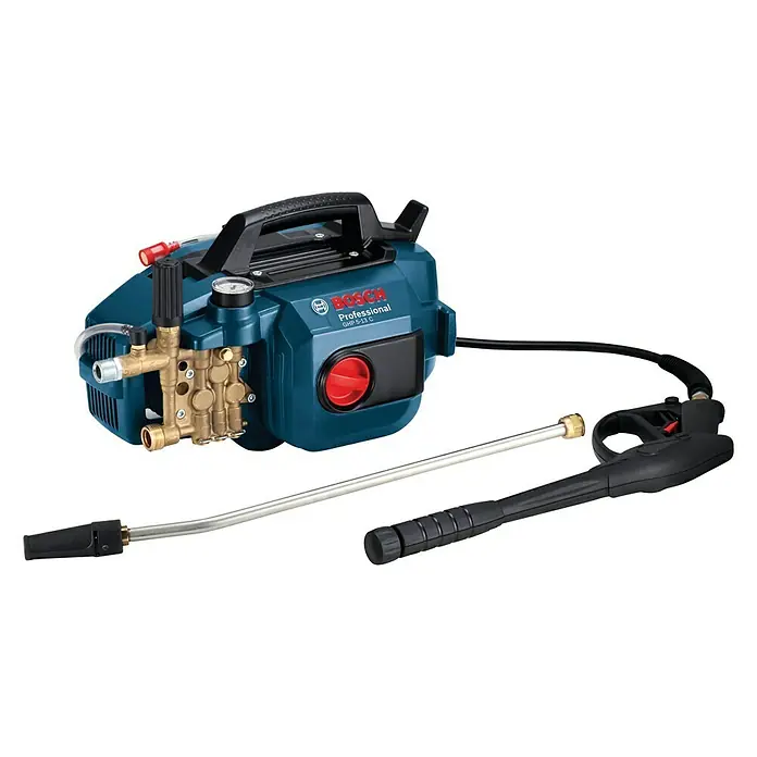 Bosch Professional Hochdruckreiniger GHP 5-13 C - 130 bar, 2.300 W, Fördermenge: 520 l/h - Blaue Bosch Professional GHP 5-13 C Hochdruckreiniger mit schwarzem Griff und silberner Lanze.
