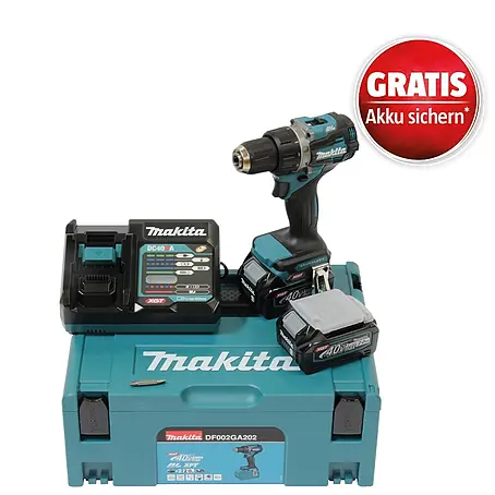Makita XGT 40V max. Akku-Bohrschrauber-Set DF002GA202