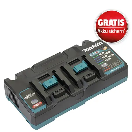 Makita XGT 40V max. Batterie-Ladegerät Doppel-Schnellladegerät