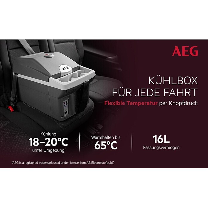AEG Kühlbox BK16 (3 Getränkehalter, Schwarz) | BAUHAUS