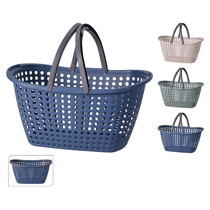 Wasmand 12 Liter (l x b x h: 40 x 30 x 20 cm, Blauw / Groen / Crème) | BAUHAUS