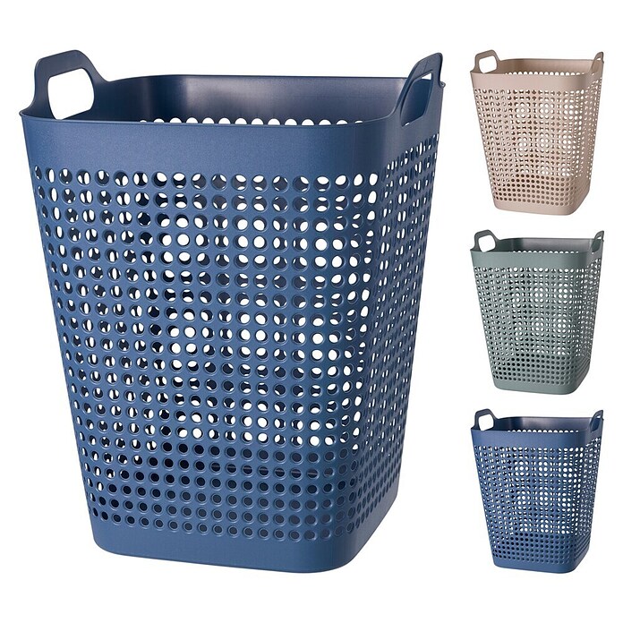 Wasmand 48 Liter (l x b x h: 42 x 40 x 51 cm, Blauw / Groen / Crème) | BAUHAUS