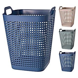 Wasmand 48 Liter (l x b x h: 42 x 40 x 51 cm, Blauw / Groen / Crème)