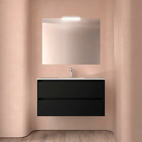 Salgar  Badmöbel-Set Noja Komplett-Set 1000 2 Schubladen Black Satin