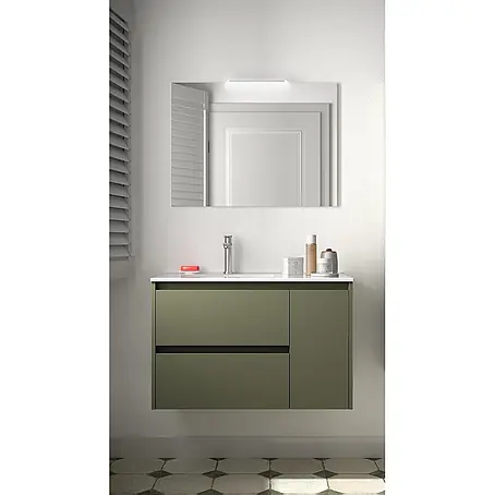 Salgar  Badmöbel-Set Noja Komplett-Set 850 2 Schubladen - Tür rechts Green Satin