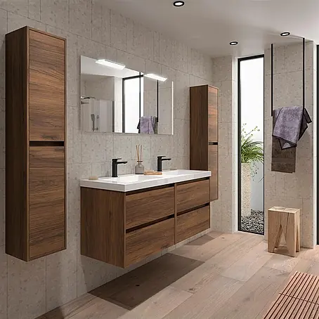 Salgar  Badmöbel-Set Noja Komplett-Set 1400 4 Schubladen Nussbaum