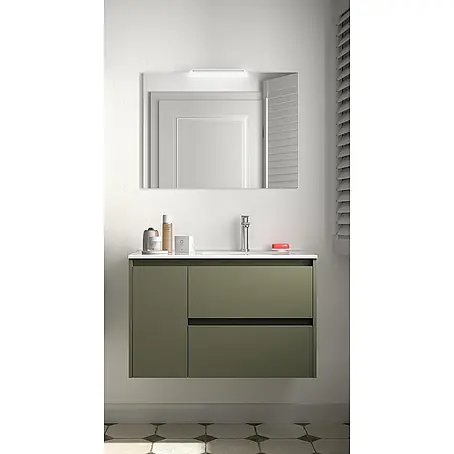 Salgar  Badmöbel-Set Noja Komplett-Set 850 2 Schubladen - Tür links Green Satin
