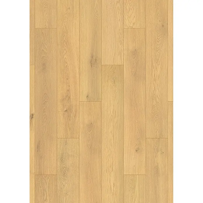 Krono Original Laminat Atlantic 12 - Honey Ethereal Oak, Landhausdiele, 1.288 x 195 x 12 mm - Helles Holzparkett mit natürlicher Maserung.