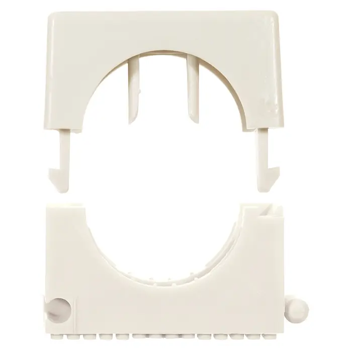 Fischer Klemmschelle SCH Nylon transparent 812 - 12 mm, 100 Stk. - Zweiteilige weiße Kunststoff-Rohrschelle zum Befestigen von Kabeln oder Rohren.