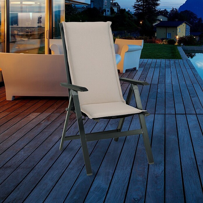 beo Gartenmöbel-Auflage Aurich (Hochlehner, 1 Stk., L x B x H: 120 x 52 x 8 cm, 70 % Baumwolle/30 % Polyester, Beige) | BAUHAUS