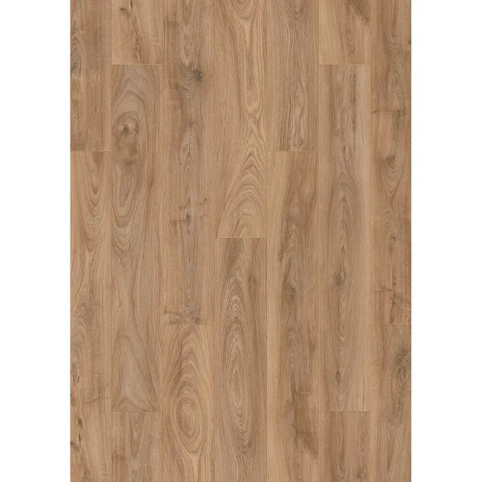 Krono Original Laminat Classic Silent - Historic Oak, Landhausdiele, 1.288 x 195 x 9 mm - Hellbraune Bodenplanken mit natürlicher Holzmaserung.