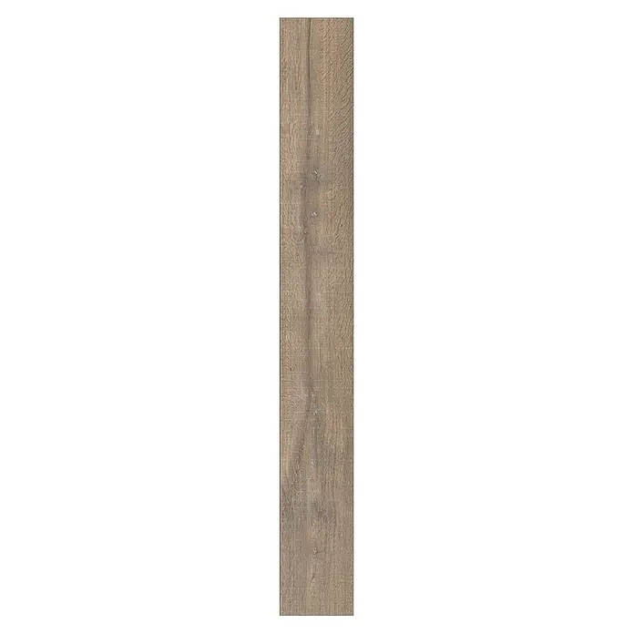 Krono Original Laminat Long Plank 12 - Ferry Oak, Landhausdiele, 2.003 x 245 x 12 mm - Hellbraunes Holzbrett mit sichtbarer Maserung und Ästen, geeignet für Bodenbeläge.