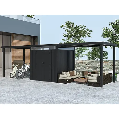 StarLine Metall  Gerätehaus Style 4,45 m² Spar-Set 3 Anthrazit