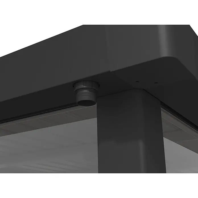 StarLine Metall Gerätehaus Style 7,56 m² Anthrazit - Außenbreite inkl. Dachüberstand: 294 cm, Außentiefe inkl. Dachüberstand: 275 cm, Metall, Anthrazit - Dunkelgrauer struktureller Träger mit integriertem Wasserablauf.