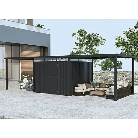 StarLine Metall  Gerätehaus Style 7,56 m² Spar-Set-3 Anthrazit