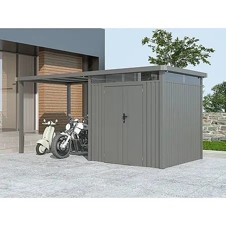 StarLine Metall  Gerätehaus Style 4,45 m² Spar-Set 1 Alu Grau