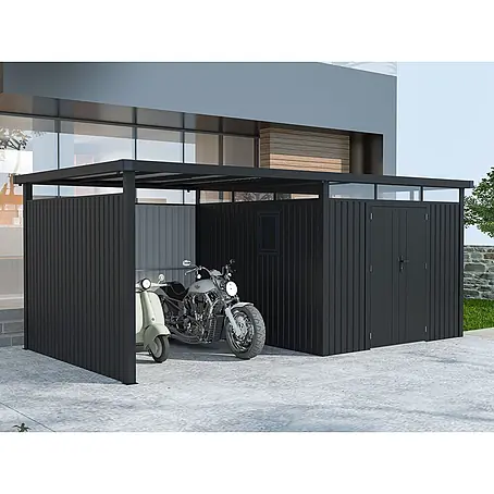 StarLine Metall  Gerätehaus Style 7,56 m² Spar-Set-2 Anthrazit