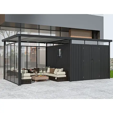 StarLine Metall  Gerätehaus Style 7,56 m² Spar-Set-5 Anthrazit