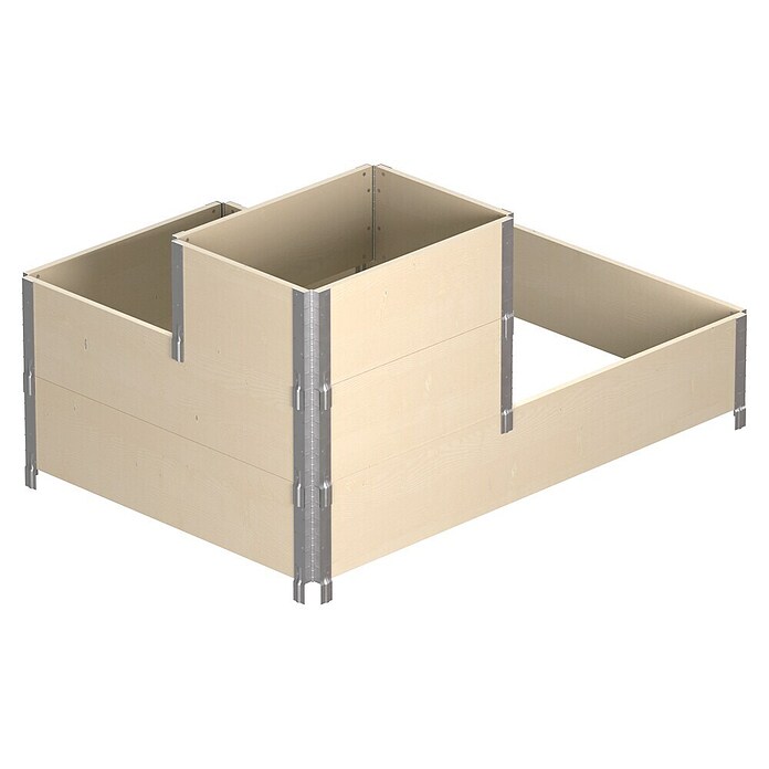 Upyard Hochbeet 3 Ebenen (120 x 80 x 58,5 cm, Holz, Natur, Fassungsvermögen: 301,8 l) | BAUHAUS