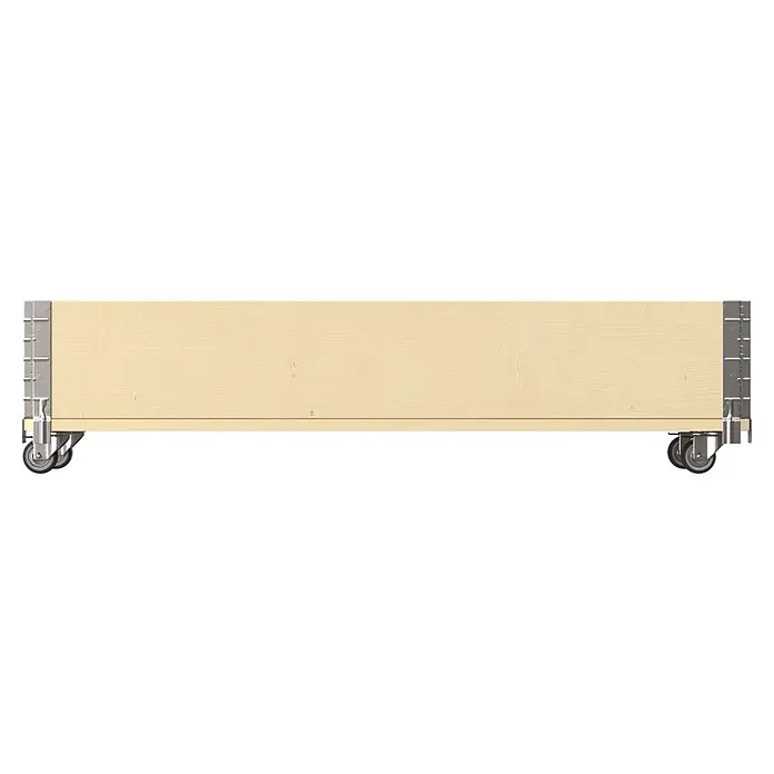 Upyard Kräuterkasten mit Rollen - Natur, 120 x 30 x 19,5 cm - Helle Holz-Transportkiste mit Metalleckbeschlägen und Rollen.