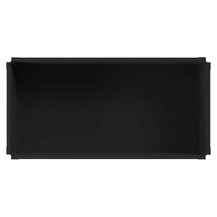 Upyard Kräuterkasten mit Rollen - Schwarz, 80 x 40 x 19,5 cm - Leere schwarze Holzkiste von oben gesehen.