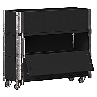Upyard Maceta para hierbas altas Advanced (80 x 30 x 68 cm, Acero, Negro)