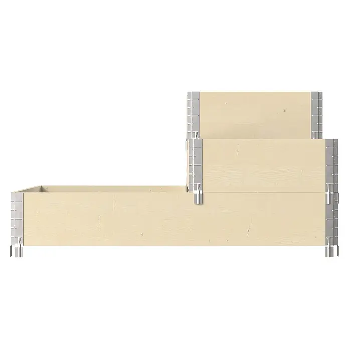 Upyard Hochbeet 3 Ebenen - 120 x 80 x 58,5 cm, Holz, Natur, Fassungsvermögen: 301,8 l - Modulares Hochbeet aus hellem Holz, mit zwei gestapelten Ebenen und Metallverbindern.