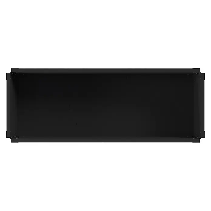 Upyard Kräuterkasten mit Rollen - Schwarz, 80 x 30 x 19,5 cm - Schwarze, rechteckige Holzkiste mit sichtbarer Maserung und Montagelöchern.