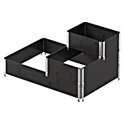 Upyard Huerto de 3 niveles (120 x 80 x 58,5 cm, Madera, Negro, Capacidad volumétrica: 301,8 l) | BAUHAUS