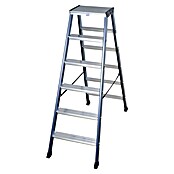 Krause Monto Stufen-Doppelleiter SePro D (Arbeitshöhe: 2,85 m, Anzahl Tritte: 2 x 6 Stufen, Tiefe Stufen: 80 mm, Aluminium)