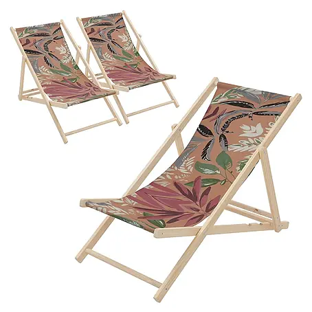 ECD Germany  Strandstuhl 3er Set Sonnenliege mit 3-Fach verstellbarer Rückenlehne Relaxliege