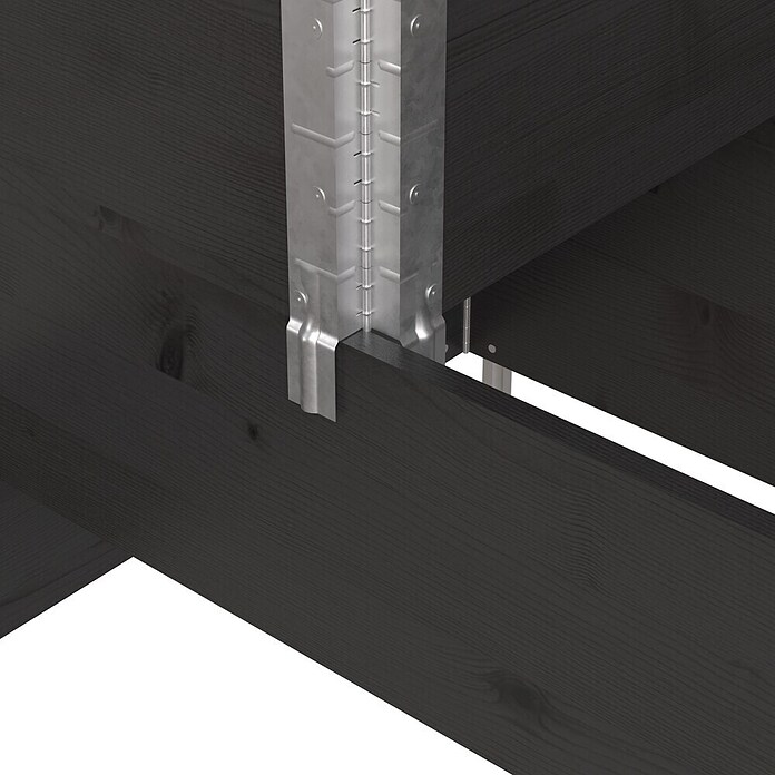 Upyard Huerto de 3 niveles (120 x 80 x 58,5 cm, Madera, Negro, Capacidad volumétrica: 301,8 l) | BAUHAUS