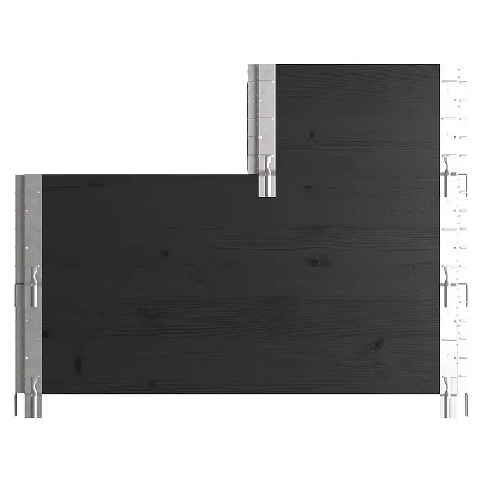 Upyard Huerto de 3 niveles - 120 x 80 x 58,5 cm, Madera, Negro, Capacidad volumétrica: 301,8 l - Revestimiento de madera gris oscuro con perfiles de montaje metálicos.