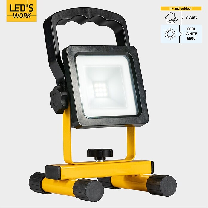 LED's work LED baterijski reflektor  (7 W, 700 lm, 6.500 K, 13,5 x 12,6 x 21,6 cm) | 3099 - Baustrahler | CAKC - Mobiles Arbeitslicht | CAK - Technisches Licht | CA - Beleuchtung | C - Elektro | BAUHAUS