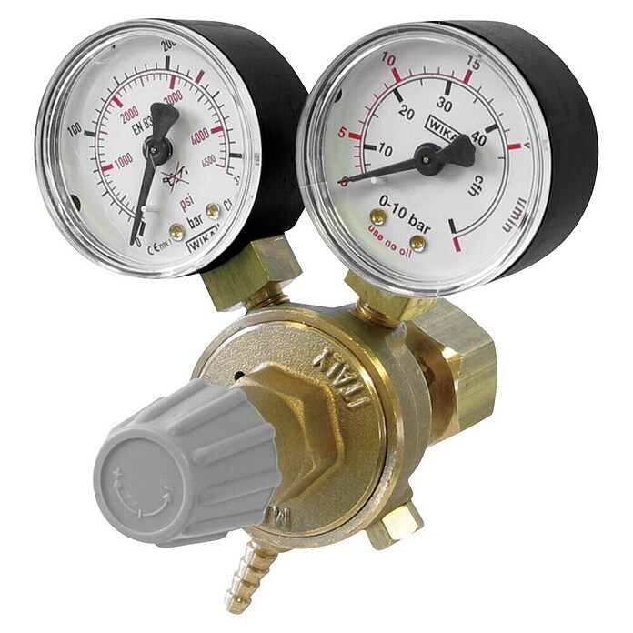 Gys Druckminderer (Geeignet für: Schutzgasflaschen, Manometer (2 Stk.), Durchflussmenge: 20 l/min)
