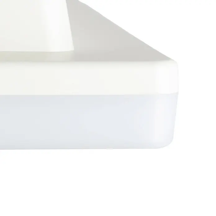Prios Deckenleuchte Artin - L x B x H: 33 x 33 x 5 cm, weiß / opal - Weiße rechteckige Deckenleuchte mit einer mattierten Abdeckung.