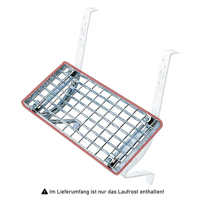 Iller Leiter Dachleiter Laufrost, Trittrost 100x25cm anthrazit - Stahl - Silbernes Metall-Laufrost mit quadratischer Gitterung für den Dachzugang.