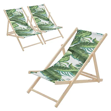ECD Germany  Strandstuhl 3er Set Sonnenliege mit 3-Fach verstellbarer Rückenlehne Relaxliege