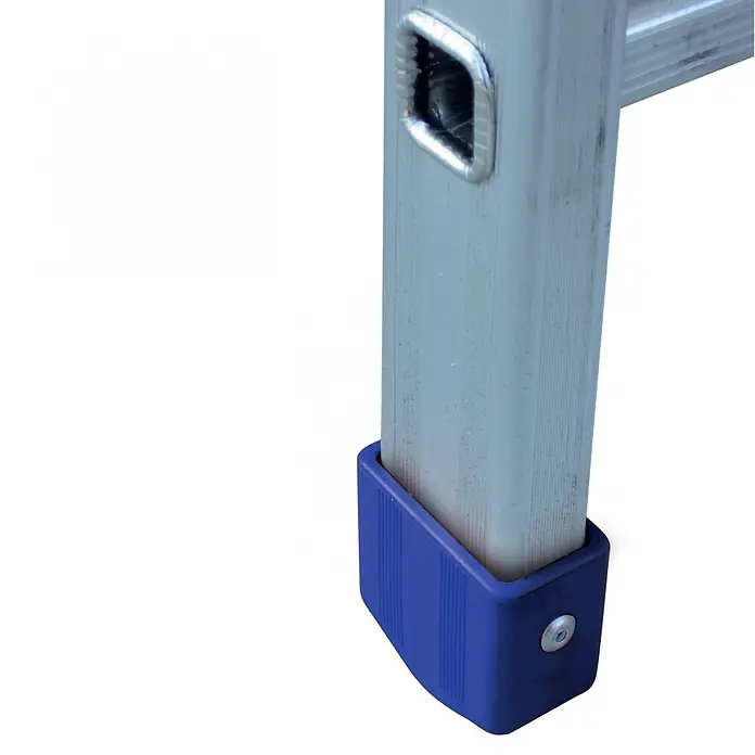 Facal Anlegeleiter Anlegeleiter STILO S100 12 Sprossen - Anzahl Tritte: 12 Stk., Arbeitshöhe: 4.560 m, Aluminium - Silbernes Leiterbein mit blauem Gummifuß, durch eine Niete befestigt.