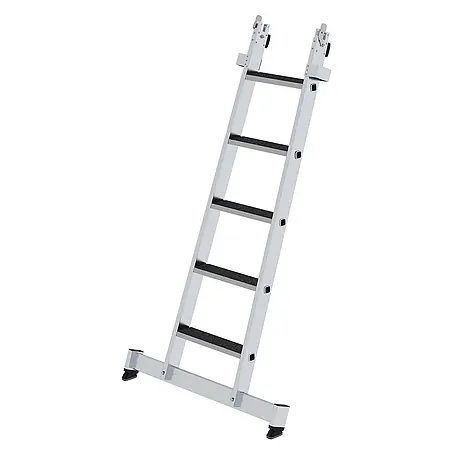 Munk  Anlegeleiter Stufen-Glasreinigerleiter mit nivello-Traverse clip-step R13, 5-stufiges Un