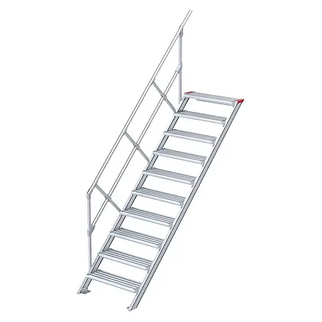 Euroline  Außentreppe 510 Treppe 45° 800mm Stufenbreite 10 Stufen Alu gerieft