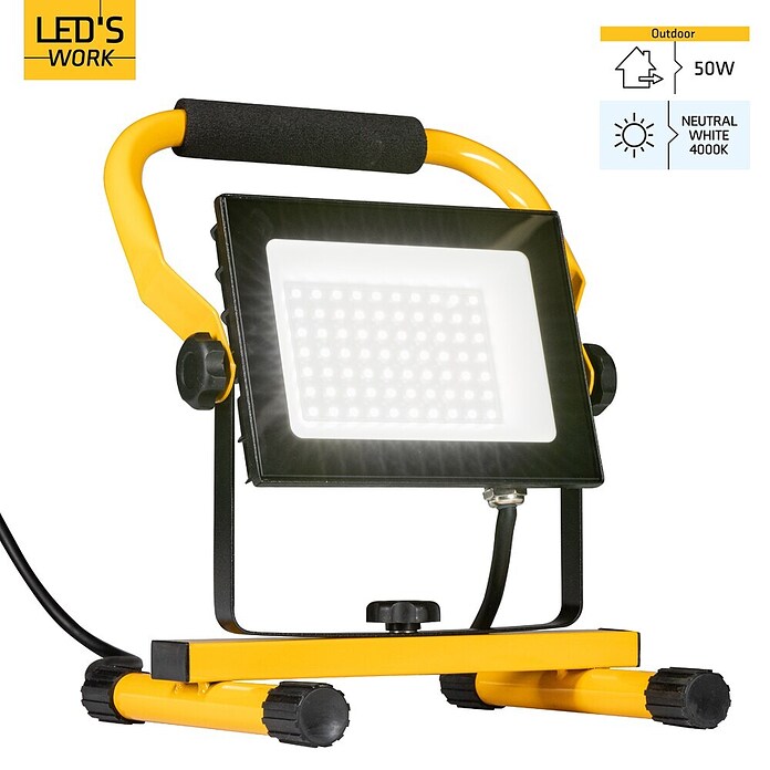 LED's work LED delovna svetilka  (Do x Š x V: 18 x 21 x 28 cm, 4.200 lm, Barva svetlobe: Nevtralno bela, Upravljanje z omrežjem, IP65) | 3105 - Arbeitsleuchten | CAKC - Mobiles Arbeitslicht | CAK - Technisches Licht | CA - Beleuchtung | C - Elektro | BAUHAUS