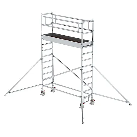 MUNK Aluminium-Rollgerüst mit Ausleger 2,45x0,75m Plattform 5,07m AH